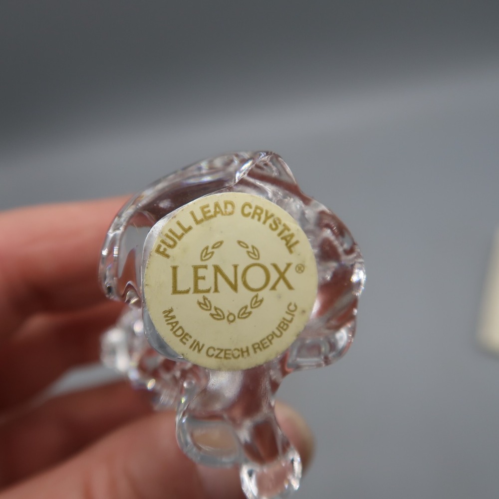 Vintage Lenox Small Crystal Cat Figurine Sitting 2 inch tall - Picture 5 of 5